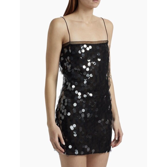 16ARLINGTON Black Sequin Fia Mini Dress Size 10 - Picture 2 of 11